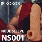 Телесная открытая насадка-реалистик с подхватом мошонки Nude Sleeve S - 10 см. - KOKOS - в Липецке купить с доставкой