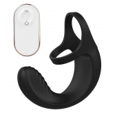 Черный анальный стимулятор с эрекционными кольцами Remote Couple Teaser - Dream Toys - в Липецке купить с доставкой