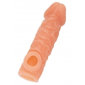 Телесная закрытая насадка с шершавой головкой Cock Sleeve Size M - 15,6 см. - KOKOS - в Липецке купить с доставкой