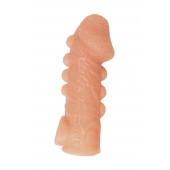 Телесная закрытая насадка с шишечками Cock Sleeve Size M - 15,6 см. - KOKOS - в Липецке купить с доставкой