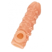 Телесная закрытая насадка с пучками шишечек Cock Sleeve Size S - 13,8 см. - KOKOS - в Липецке купить с доставкой