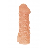 Телесная закрытая насадка с пучками шишечек Cock Sleeve Size L - 17,6 см. - KOKOS - в Липецке купить с доставкой