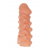 Телесная закрытая насадка с шариками Cock Sleeve Size S - 13,8 см. - KOKOS - в Липецке купить с доставкой