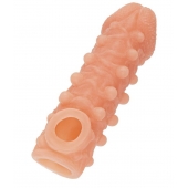 Телесная закрытая насадка с шариками Cock Sleeve Size S - 13,8 см. - KOKOS - в Липецке купить с доставкой