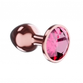 Пробка цвета розового золота с малиновым кристаллом Diamond Ruby Shine L - 8,3 см. - Lola Games - купить с доставкой в Липецке