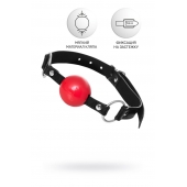 Красный кляп-шар на черных ремешках Anonymo - ToyFa - купить с доставкой в Липецке Красный кляп-шар на черных ремешках Anonymo - ToyFa - купить с доставкой в Липецке