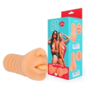 Телесный мастурбатор-ротик с высунутым язычком - Bior toys - в Липецке купить с доставкой