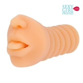 Телесный мастурбатор-ротик с высунутым язычком - Bior toys - в Липецке купить с доставкой