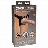 Страпон с телесной насадкой на присоске Beginner s Silicone Body Dock Kit - 14 см. - Pipedream - купить с доставкой в Липецке