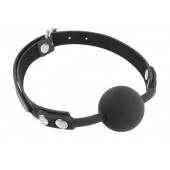 Черный силиконовый кляп-шарик на ремешках - Fetish Tentation - купить с доставкой в Липецке