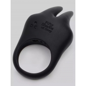 Черное эрекционное виброкольцо Sensation Rechargeable Vibrating Rabbit Love Ring - Fifty Shades of Grey - в Липецке купить с доставкой