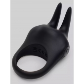 Черное эрекционное виброкольцо Sensation Rechargeable Vibrating Rabbit Love Ring - Fifty Shades of Grey - в Липецке купить с доставкой