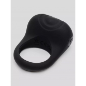 Черное эрекционное виброкольцо Sensation Rechargeable Vibrating Love Ring - Fifty Shades of Grey - в Липецке купить с доставкой