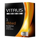 Ребристые презервативы VITALIS PREMIUM ribbed - 3 шт. - Vitalis - купить с доставкой в Липецке