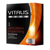 Презервативы VITALIS PREMIUM stimulation   warming с согревающим эффектом - 3 шт. - Vitalis - купить с доставкой в Липецке
