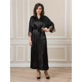 Длинный халат на поясе из искусственного шелка - Felisse купить с доставкой