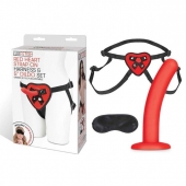 Красный поясной фаллоимитатор Red Heart Strap on Harness   5in Dildo Set - 12,25 см. - Lux Fetish - купить с доставкой в Липецке