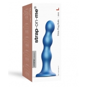 Голубая насадка Strap-On-Me Dildo Plug Balls size L - Strap-on-me - купить с доставкой в Липецке