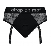 Черные трусики для насадок Diva Lingerie Harness - size S - Strap-on-me - купить с доставкой в Липецке
