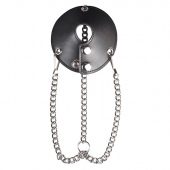 Утяжка для мошонки из искусственной кожи с цепочками PARACHUTE BALL STRETCHER - BlueLine - купить с доставкой в Липецке
