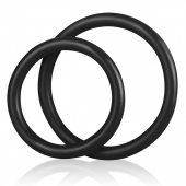 Набор из двух черных силиконовых колец разного диаметра SILICONE COCK RING SET - BlueLine - в Липецке купить с доставкой