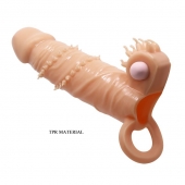 Телесная удлиняющая вибронасадка Penis Sleeve Connor - 17 см. - Baile - в Липецке купить с доставкой