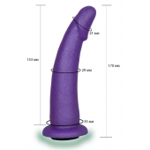 Фиолетовая гладкая изогнутая насадка-плаг - 17 см. - LOVETOY (А-Полимер) - купить с доставкой в Липецке