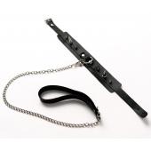 Черный ошейник с шипами и поводком - Crazy Handmade - купить с доставкой в Липецке