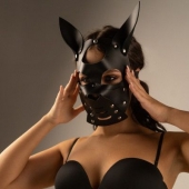 Черная маска  Собака  с ушками - Crazy Handmade - купить с доставкой в Липецке