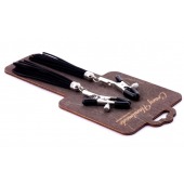 Зажимы на соски с черными замшевыми кисточками - Crazy Handmade - купить с доставкой в Липецке