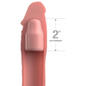 Телесная насадка-удлинитель 2 Inch Silicone X-tension with Strap - 20,3 см. - Pipedream - в Липецке купить с доставкой