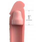 Телесная насадка-удлинитель 1 Inch Silicone X-tension - 17,8 см. - Pipedream - в Липецке купить с доставкой