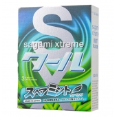 Презервативы Sagami Xtreme Mint с ароматом мяты - 3 шт. - Sagami - купить с доставкой в Липецке