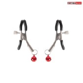 Серебристые зажимы на соски с шариками - Notabu - купить с доставкой в Липецке