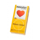 Презервативы с колечками и пупырышками Masculan Ribbed+Dotted - 10 шт. - Masculan - купить с доставкой в Липецке