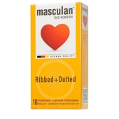 Презервативы с колечками и пупырышками Masculan Ribbed+Dotted - 10 шт. - Masculan - купить с доставкой в Липецке
