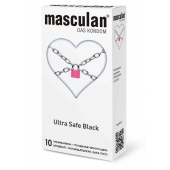 Ультрапрочные презервативы Masculan Ultra Safe Black - 10 шт. - Masculan - купить с доставкой в Липецке