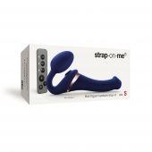 Синий безремневой страпон Multi Orgasm Size S с клиторальной стимуляцией - Strap-on-me - купить с доставкой в Липецке