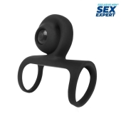 Черная вибронасадка на пенис Sex Expert - Sex Expert - в Липецке купить с доставкой