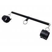 Черная распорка для ног с кожаными манжетами - Pecado - купить с доставкой в Липецке