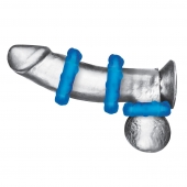 Комплект из трех голубых эрекционных колец 3-Pack Ribbed Rider Cock Ring Set - BlueLine - в Липецке купить с доставкой