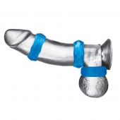 Комплект из трех голубых колец для эрекции 3-Pack Nuts   Bolts Stretch Cock Ring Set - BlueLine - в Липецке купить с доставкой