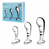 Набор из 3 стальных стимуляторов простаты Stainless Steel P-spot Training Set - b-Vibe - в Липецке купить с доставкой