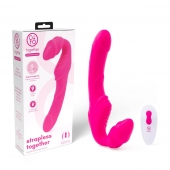 Розовый безремневой страпон на радиоуправлении Strapless Together - 22 см. - Together Toy - купить с доставкой в Липецке