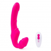 Розовый безремневой страпон на радиоуправлении Strapless Together - 22 см. - Together Toy - купить с доставкой в Липецке