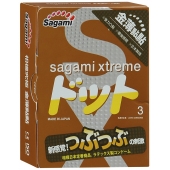 Презервативы Sagami Xtreme FEEL UP с точечной текстурой и линиями прилегания - 3 шт. - Sagami - купить с доставкой в Липецке