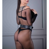 Черный кожаный пояс Sex Game - БДСМ Арсенал - купить с доставкой в Липецке