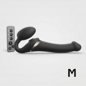 Черный безремневой страпон Multi Orgasm Size M с клиторальной стимуляцией - Strap-on-me - купить с доставкой в Липецке