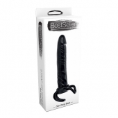 Чёрная насадка-фаллос для двойного проникновения INFLATABLE DILDO SLIM DONG  - 13,5 см. - Toyz4lovers - в Липецке купить с доставкой