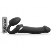 Черный безремневой страпон Multi Orgasm Size L с клиторальной стимуляцией - Strap-on-me - купить с доставкой в Липецке